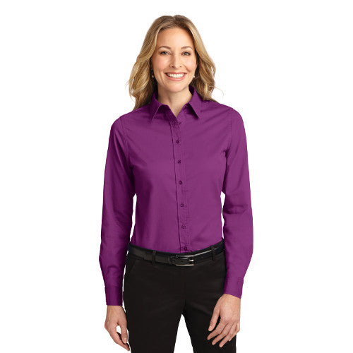 Custom Ladies Long Sleeve Embroidered Easy Care - Port Authority